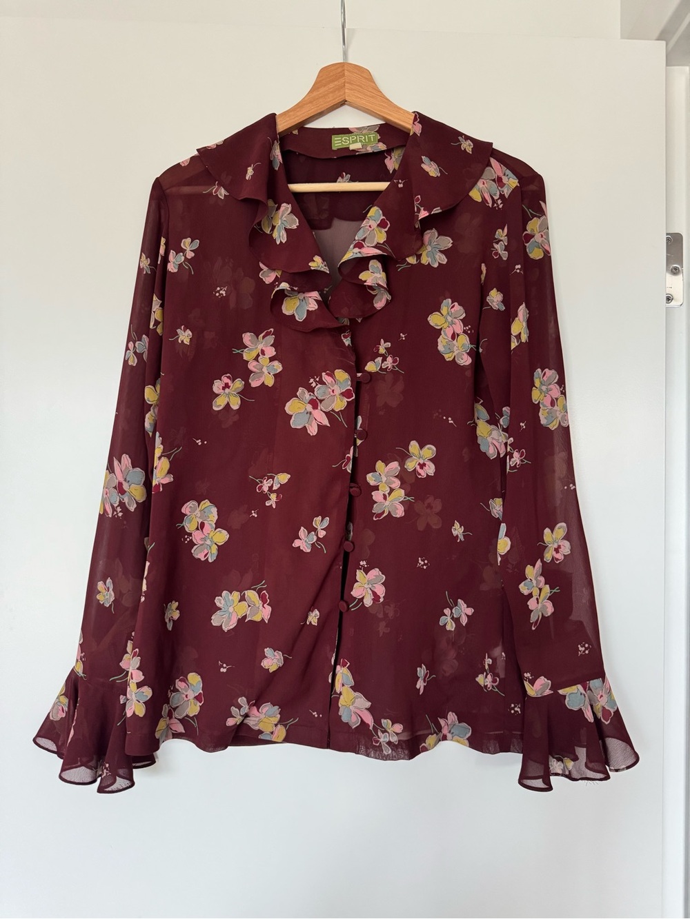 Vintage Floral Ruffled Blouse